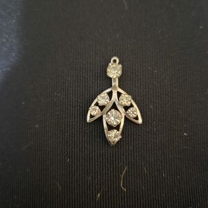 Antique Silver Brooch with Crystal Accents